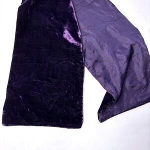 Vintage ADG Womens Velvet Rectangle Scarf Deep Purple Rayon Velour Dark Romantic
